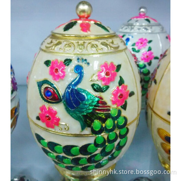 Znic Alloy Peacock Enamelled Handmade Metal Food Packaging Box